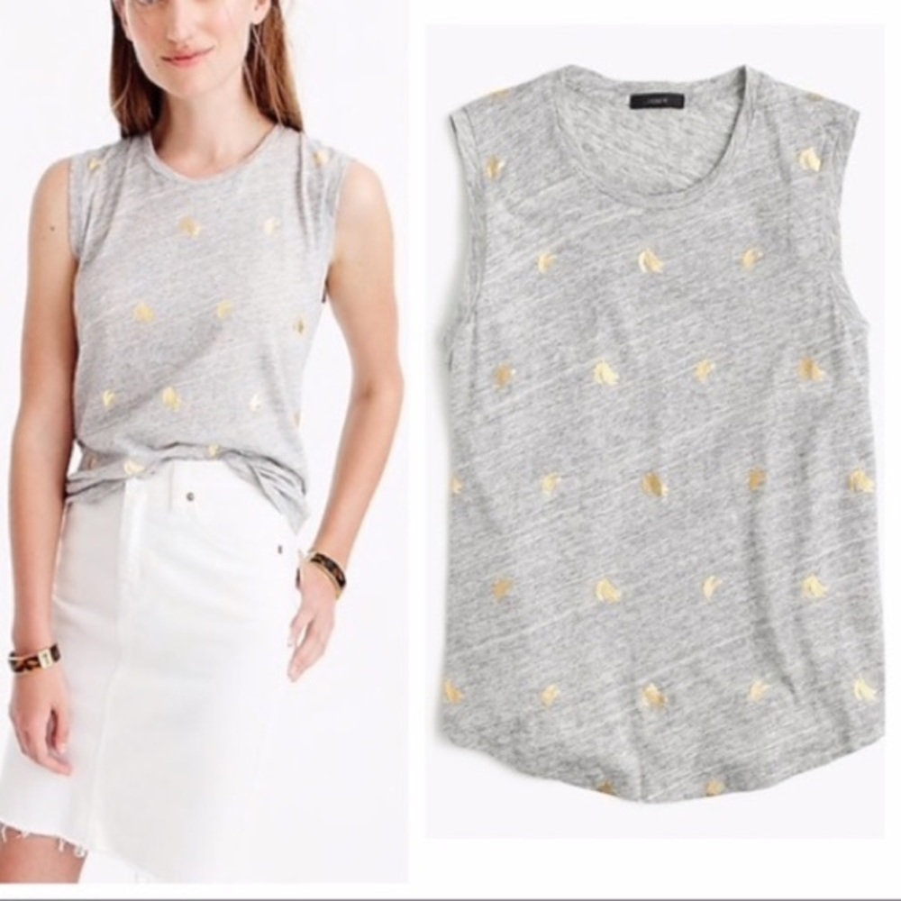 Women’s J. Crew Gold Banana Novelty T-Shirt Size XL